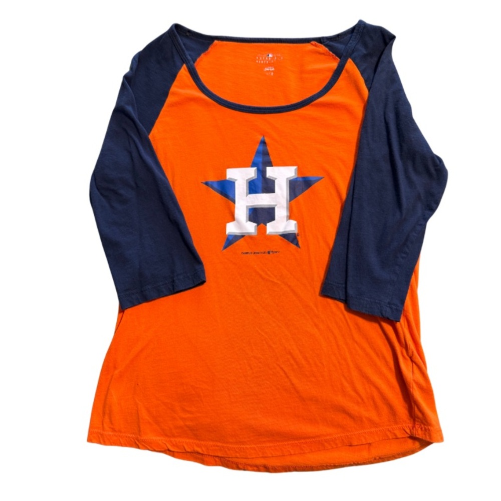 Ladies Houston Astros Henley Tees with Athletic Design
